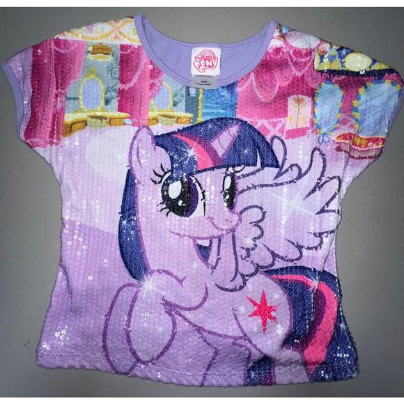 My Little Pony Twilight Sparkle Sequins TShirt Girls XS 4/5 - Picture 1 of 4